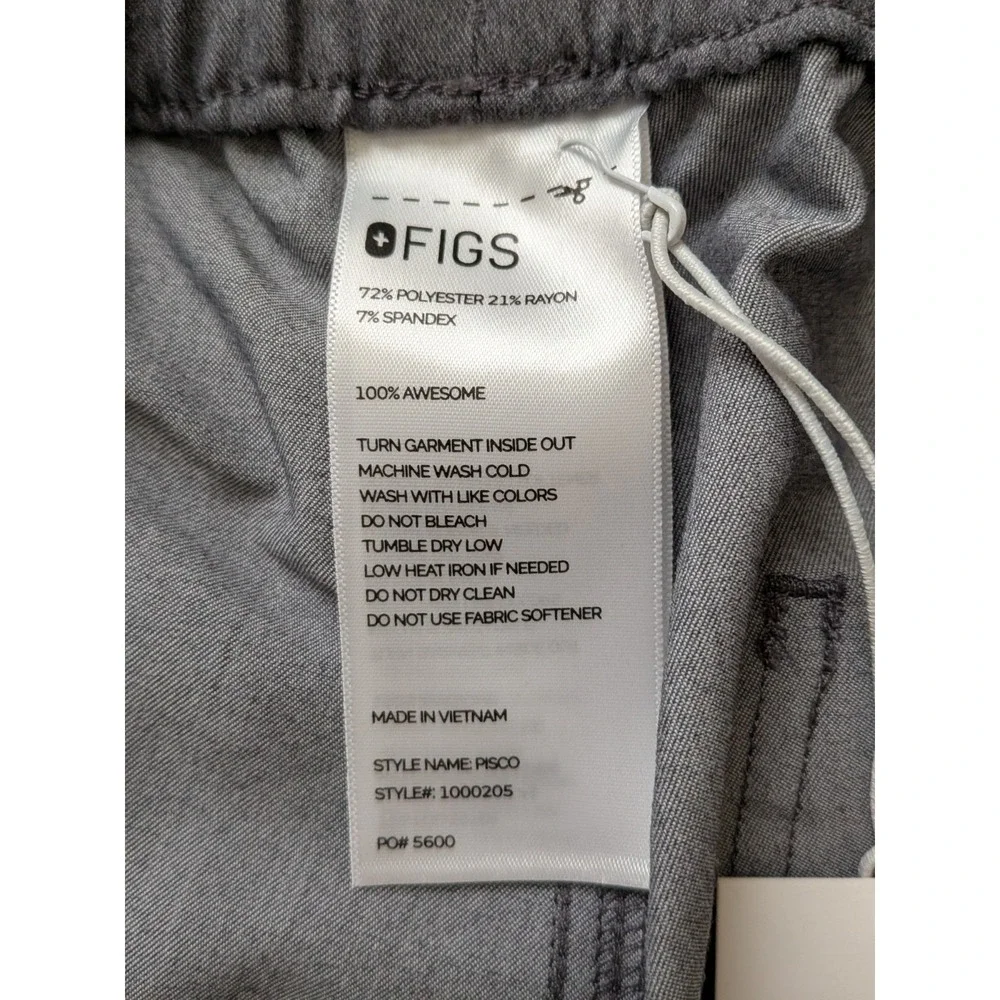 Figs Pisco Basic Scrub Pants Mens Large Comfort Gray NWT Stretch Pockets